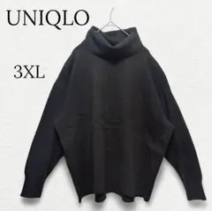 799【ユニクロ】スフレヤーンタートルネックセーター ダークグレー 3XL 4L