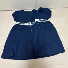 【2着セット】BeBe ネイビー 半袖ワンピース 110cmのサムネイル