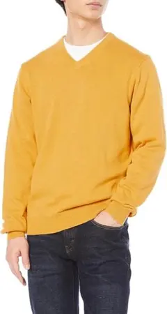 ⚛️ニット　セーター Vネック メンズ　S イエロー