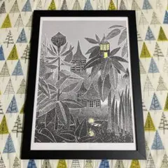 【世界100部限定・元箱付】ムーミン 公式版画「橋の上」シリアル入 額装品 世界100部限定・元箱付】ムーミン 公式版画「橋の上」シリアル入 額装