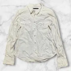 【ラルフローレン】長袖シャツ ウエスタン ホワイト 白 綿 3f（S相当）のサムネイル
