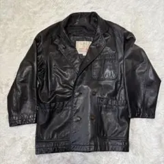 90s カウレザー レザージャケット 総柄裏地 ダブルブレスト N2B