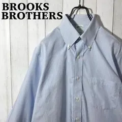 ブルックスブラザーズ　BDシャツ ストライプ 青 白 346 コットン100%