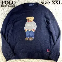 【極美品】RALPH LAUREN ニット ポロベア 刺繍 紺 L. 極美品】RALPH LAUREN ニット ポロベア 刺繍 紺 L.|mercari