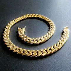 喜平ネックレス 60cm 幅14mm 18K刻印 ステンレス ゴールドチェーン