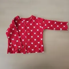 Cottoli ハート柄 カーディガン レッド 90