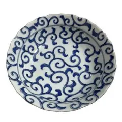 三峰陶器　唐草模様　中深皿