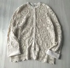 TORRAZZO DONNA クロシェ編み ノーカラーシャツ カーディガンのサムネイル