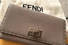 希少 フェンディ セレリア 長財布 レザー 革 ステッチ 編み込み 