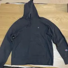 Champion ブラック フード付きパーカー Lサイズ