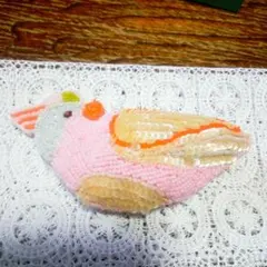 小鳥モチーフ ビーズ刺繍 ポーチ コインケース