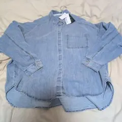 【新品】SHEENA DEL RAY タグ付 サックス 長袖シャツ M-Lサイズ