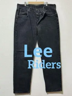 Lee Riders ブラックデニムボタンフライ 旧タグ　革パッチ W40L34