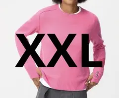 ユニクロ　アニヤハインドマーチ　カシミヤ　クルーネックセーター ピンク　XXL