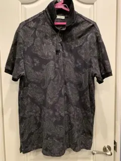 直営店で購入　ETRO ダークグレー ペイズリー柄 ポロシャツ L
