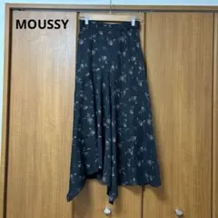 MOUSSY アシメスカート 花柄 ブラック 2のサムネイル