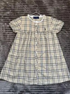 EAST BOY 半袖ワンピース ベージュチェック