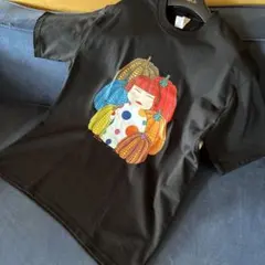 niceかぼちゃ ドット柄 Tシャツ ブラック