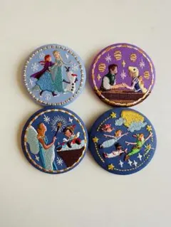 ディズニー刺繍缶バッジ 4個セット