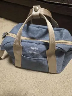 anello キャンバスショルダーバッグ 青