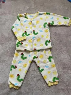 あおむしフリースパジャマ 上下セット 100cm