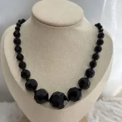 本鼈甲】菱形カットビーズ×オーバルチェーン ネックレス 45cm 