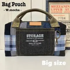 ハンドメイド　バッグポーチ　デニムリメイク