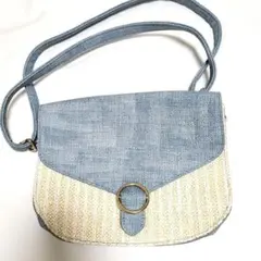 grove　デニム×ジュート　ショルダーバッグ