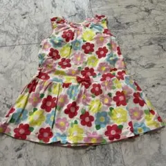 保育園　綿100 ミキハウス　ワンピmikihouse 花柄　カラフルポップ