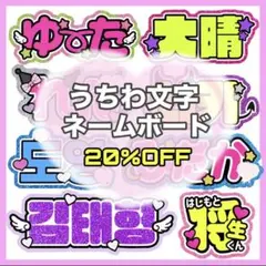 うちわ文字　ネームボード　連結文字パネル 　団扇文字　連結団扇連結うちわ文字のサムネイル