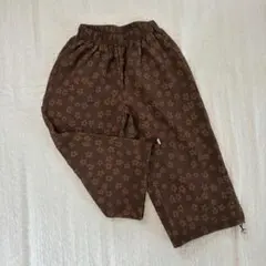 【新品】花柄ブラウンロングパンツ 100cm~ 韓国　子供服