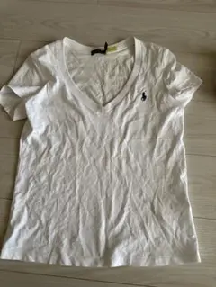 ポロ・ラルフ・ローレン ホワイト Vネック Tシャツ
