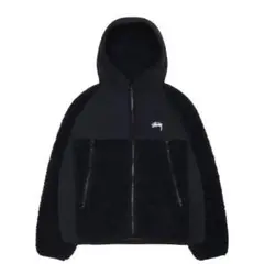 STUSSY SHERPA PANELED HOODED JACKET黒