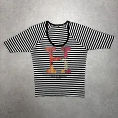HOLLYWOOD MADE ハリウッドメイド ボーダーTシャツ XSのサムネイル
