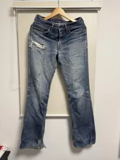 Levi's 517フレアデニムパンツ ダメージ加工