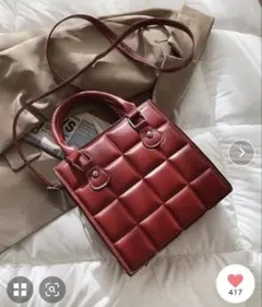 yuue' ( wear ) 2wayブロックデザインレザーショルダーバッグ