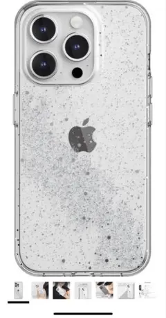 iPhone15pro用グリッターケース クリア