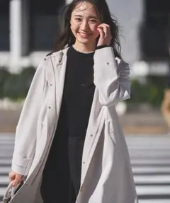 【any sis】フーデットロング アウター 洗える ライトグレー サイズ0のサムネイル