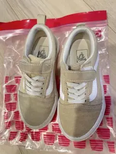 VANS ベージュ スニーカー キッズ　ベージュ　17センチ