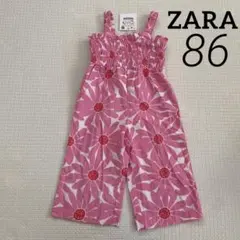 ZARA ベビー 新品 花柄ジャンプスーツ 86 オーバーオール フラワー