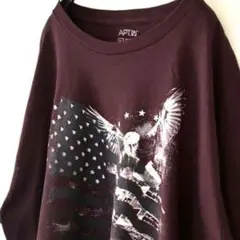 APT.9 アメリカ イーグル Tシャツ XL ワインレッド 赤 古着