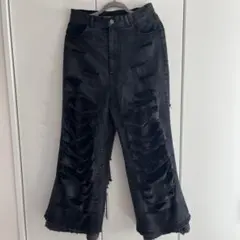 完売品　GRANCY ダメージ スウェットドッキングデニムパンツ