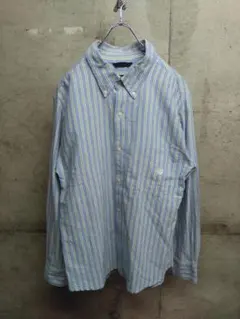 90s  CHAPS / チャプス 長袖 BD シャツ ストライプ XL