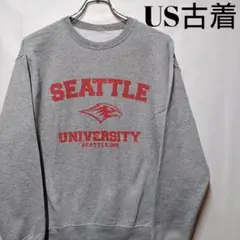 US古着　プリントスウェット　カレッジ　トレーナー　アメリカ古着