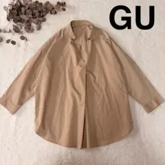GU / スキッパーシャツ / ベージュ / 長袖/ XLのサムネイル