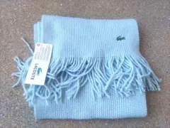 ラコステ 水色 マフラー フリンジ付き