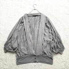 イーブス【M】グレー カーディガン ドルマンスリーブ ゆったり 薄手 春夏