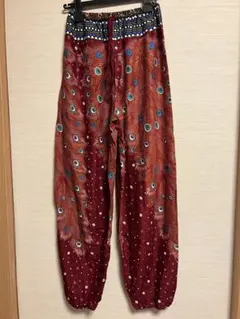 vintage バルーンパンツ ネパール製 コットン 赤 民族 ネイティブ