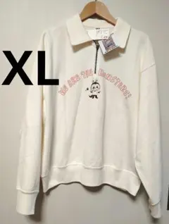 新品 ユニクロ POP MART ハーフジップスウェットシャツ オフホワイトXL