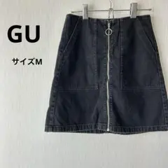 GU ブラックデニムジッパースカート
